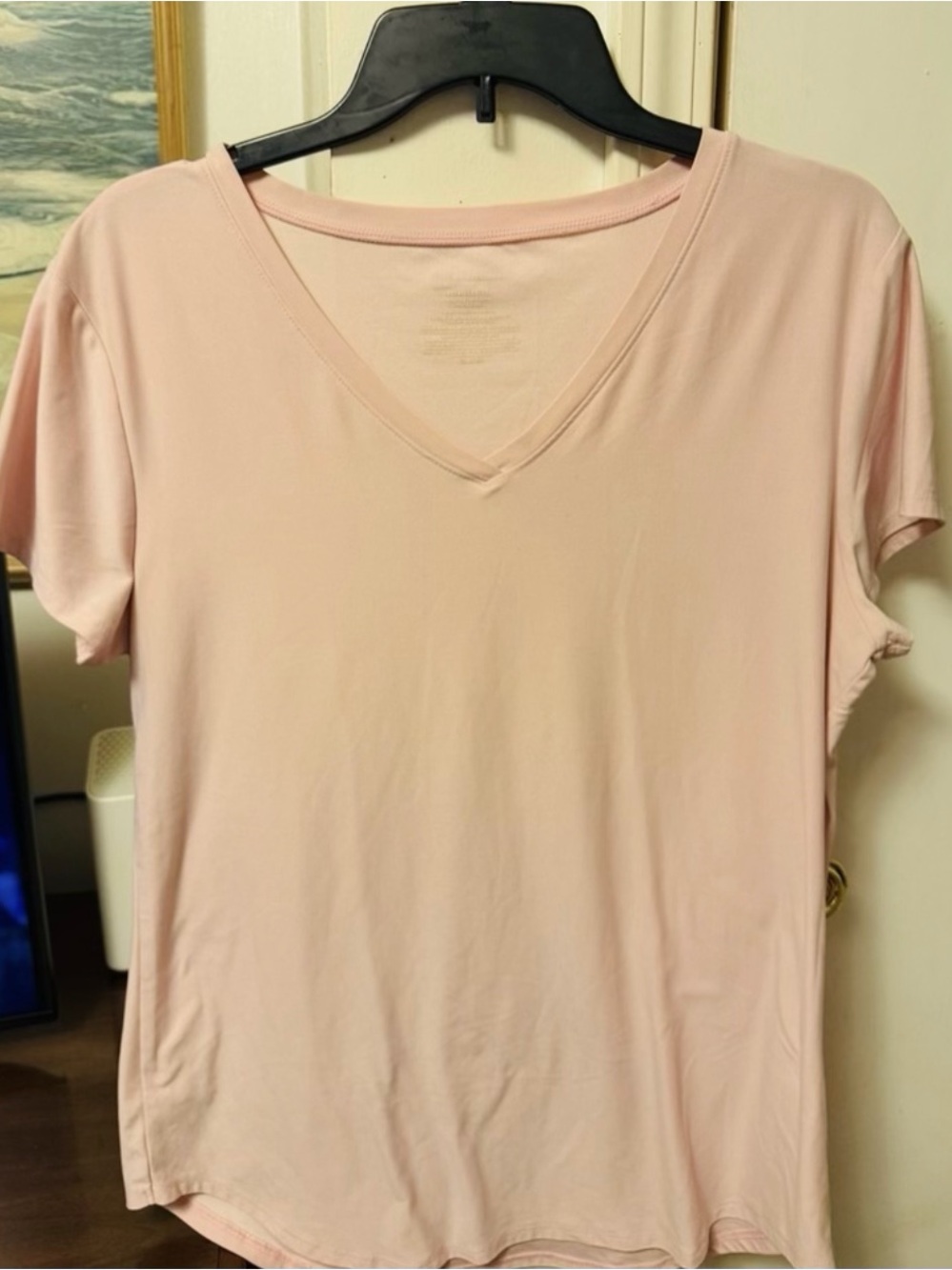 LOFT Light Blue Button-Shoulder Crewneck Sweater with free pink vneck - Picture 3 of 5